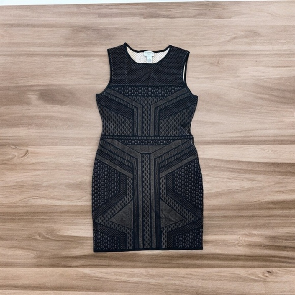 Carmen Marc Valvo Dress Black‎ and Tan Lace Women’s Large